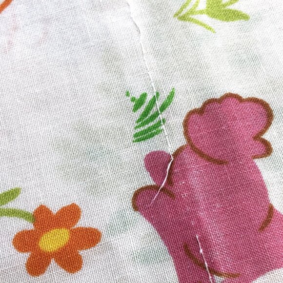 80s Sesame Street Muppets Camping TWIN Bed FLAT Top Sheet Vintage Bedroom Decor - Picture 13 of 13